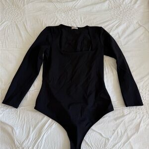 Free People Black Bodysuit